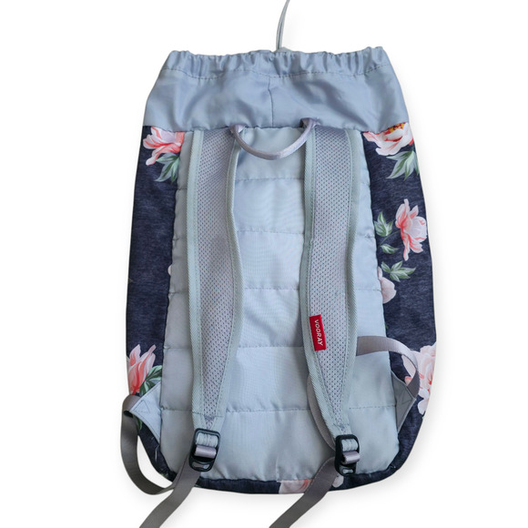 Vooray Stride Cinch Gray Floral Rose Gray 13L Drawstring Backpack Women One Sz - Picture 3 of 15